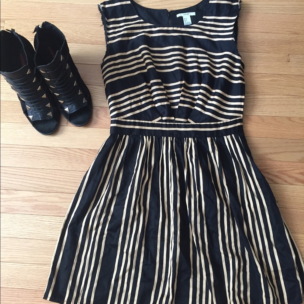 Black and Gold Stripe Dress